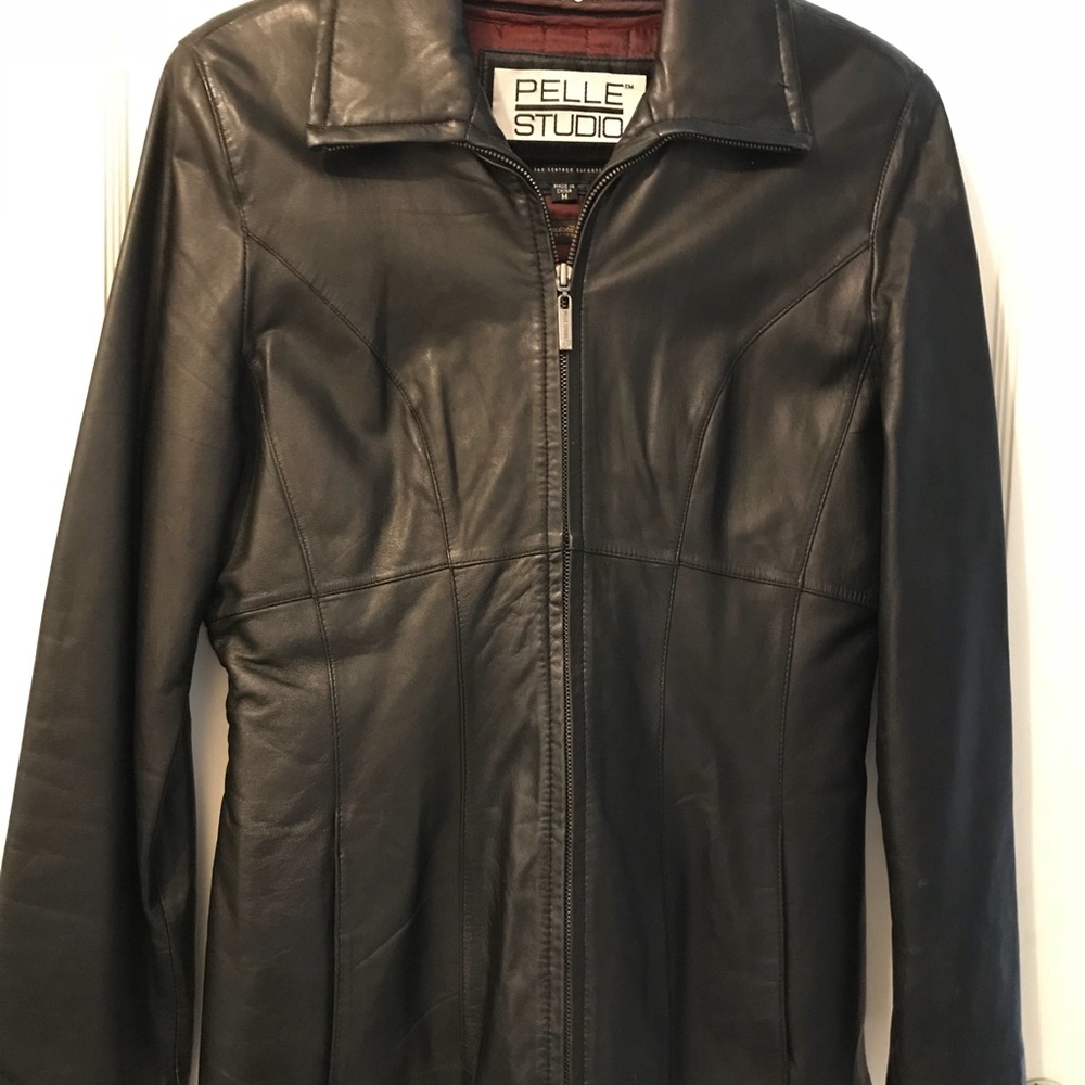 Black leather jacket